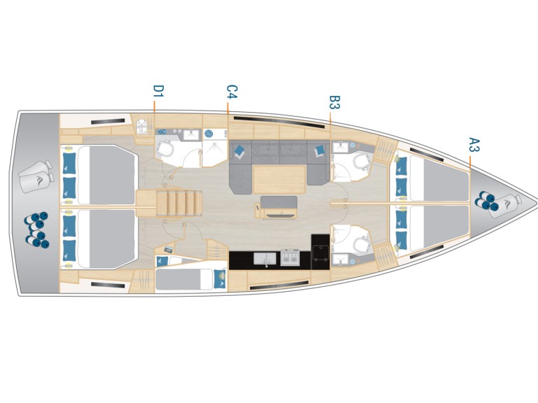 Ein Hanse Hanse 460 mieten in Kaštela