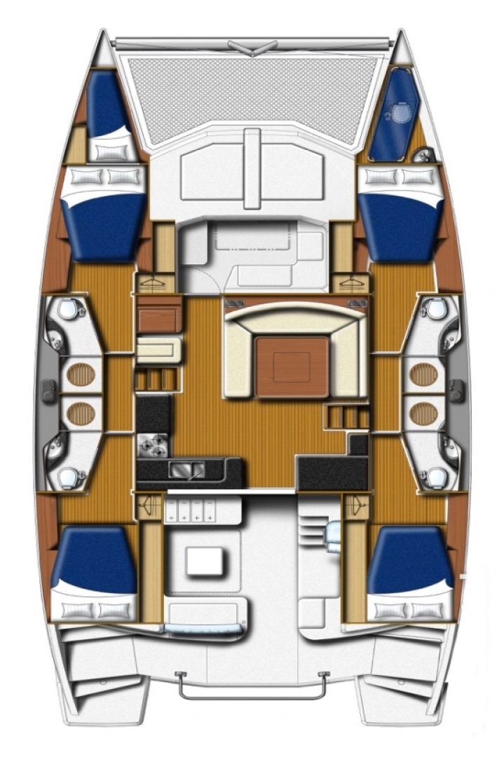 Ein Leopard Catamarans / Robertson & Caine Leopard 48 - 4 + 1 cab. mieten in Lefkáda
