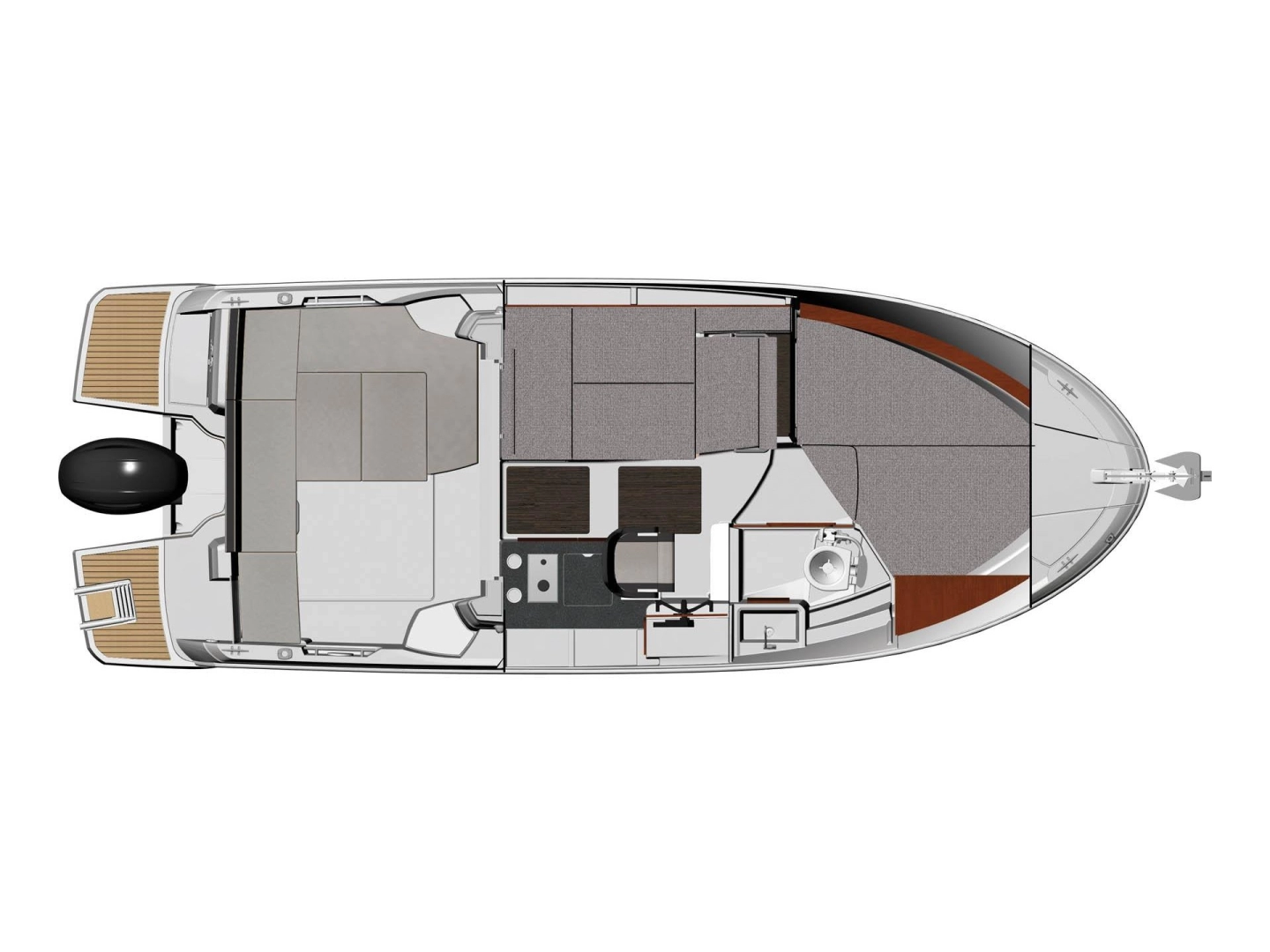 Vermietung Motorboot Jeanneau mit Führerschein