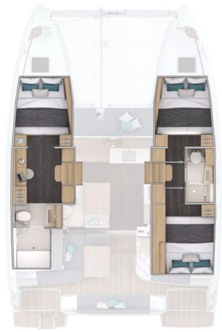 Ein Lagoon Lagoon 38 - 3 + 2 cab. mieten in Ellinikó