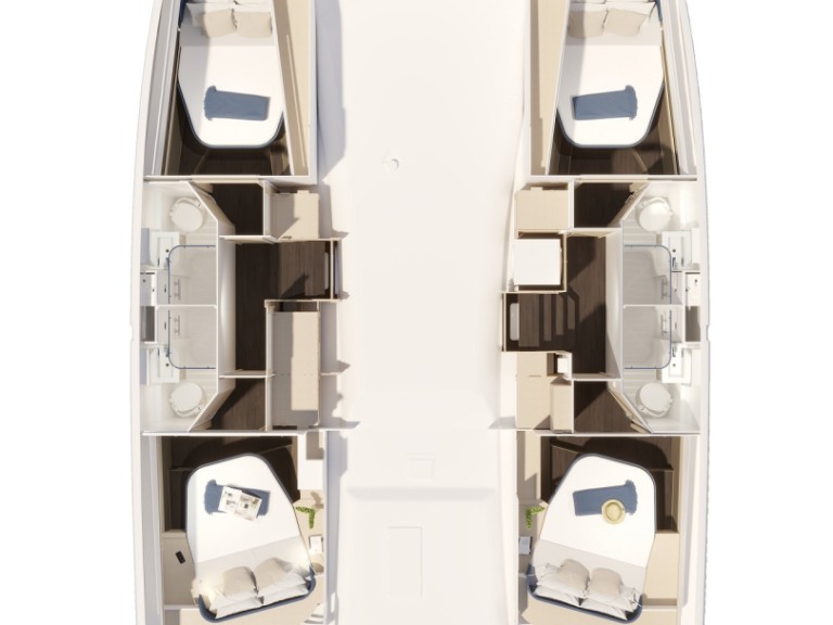 Ein Fountaine Pajot Fountaine Pajot FP 44 Quatuor - 4 + 2 cab. mieten in Álimos