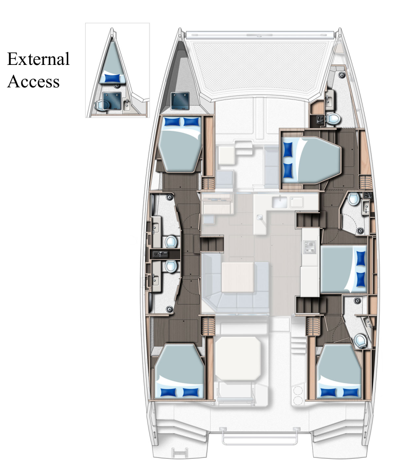 Leopard Catamarans / Robertson & Caine Leopard 50 - 5 + 1 cab mieten Cannigione di Arzachena