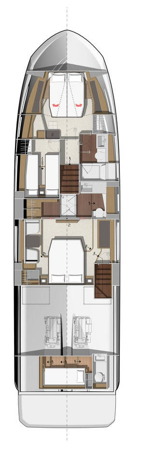 Jeanneau Prestige 520 Flybridge - 3 + 1 cab. mieten Split