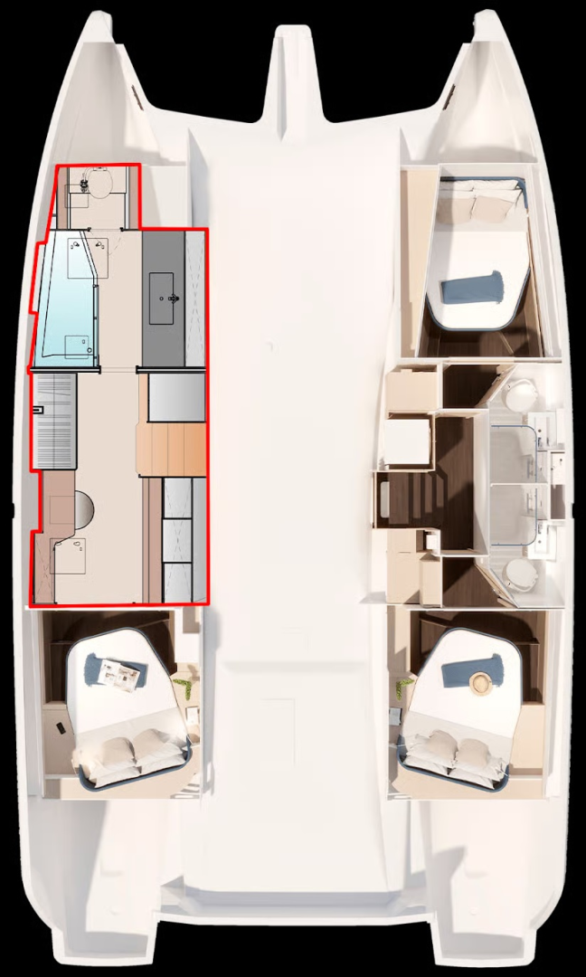 Ein Fountaine Pajot Fountaine Pajot FP 44 Maestro - 3 + 2 cab. mieten in Nassau