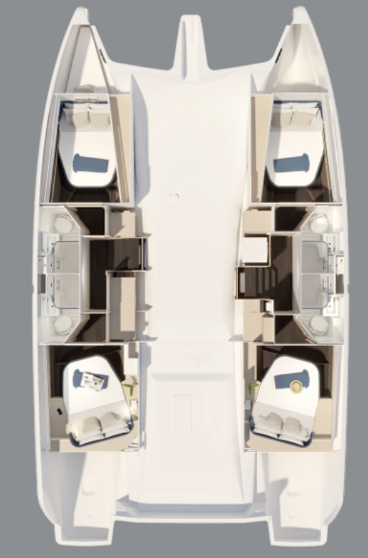 Boot mieten Seget Donji günstig Fountaine Pajot FP 44 Quatuor ELECTRIC - 4 + 1 cab.