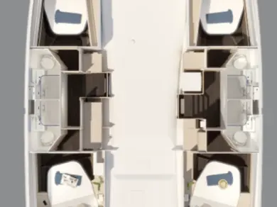 Boot mieten Seget Donji günstig Fountaine Pajot FP 44 Quatuor ELECTRIC - 4 + 1 cab.