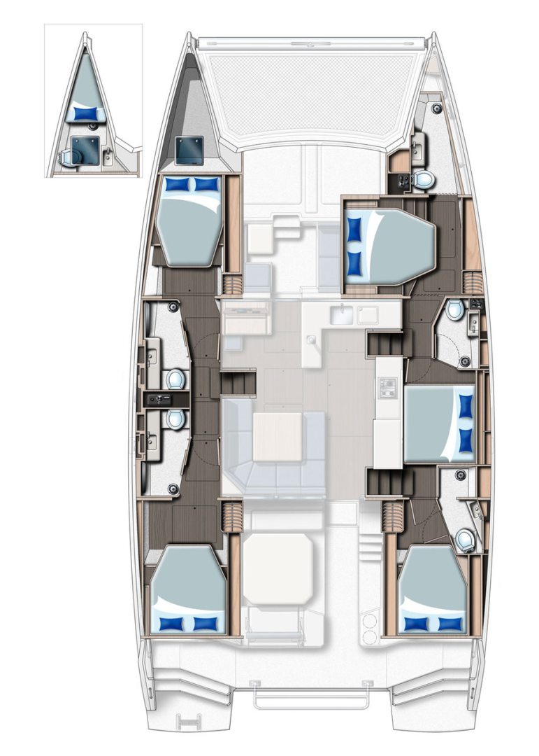 Bootsverleih Leopard Catamarans / Robertson & Caine Leopard 50 - 5 + 1 cab Sukošan Samboat