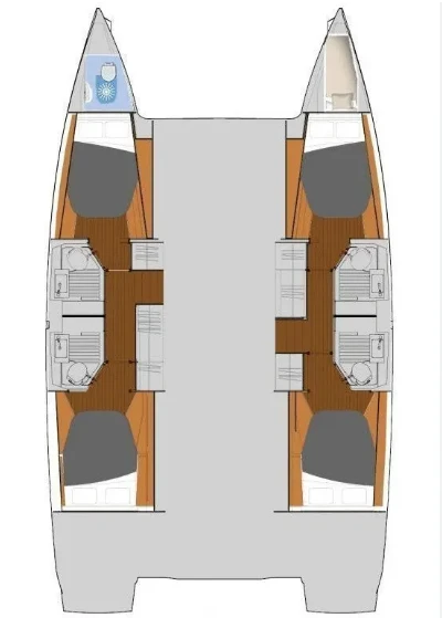 Katamaran mieten in Nikiána - Fountaine Pajot Fountaine Pajot FP 41 Quatuor 4