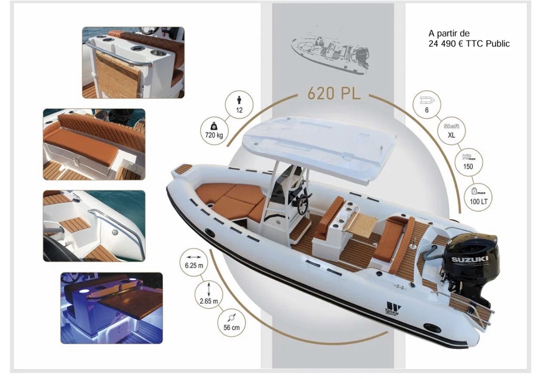 Schlauchboot mieten in Lacanau - Tiger Tiger PL620